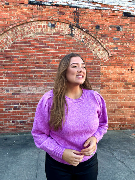 Bubble Sleeved Sweater, Lavender