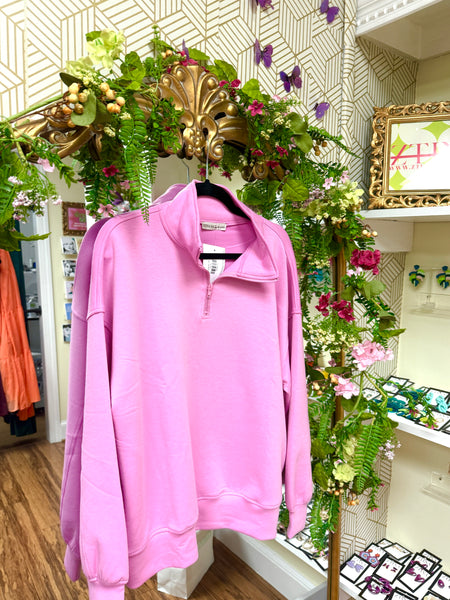 Cutie Quarter Zip, Light Pink