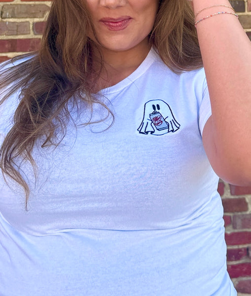 Diet Dr Soda Embroidered Ghost, T Shirt