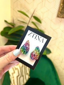 Rainbow Raindrops, Earrings