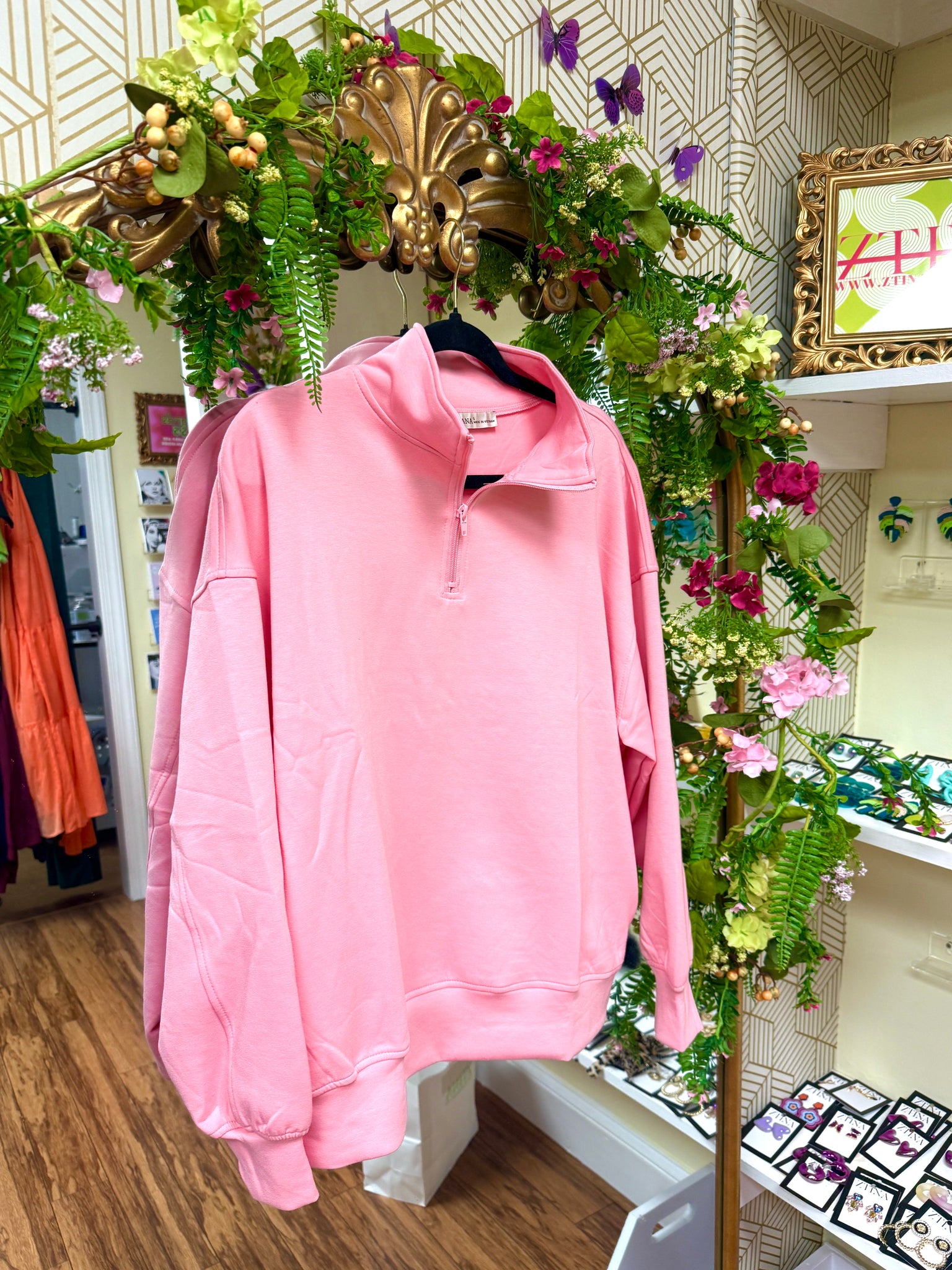 Cutie Quarter Zip, Coral