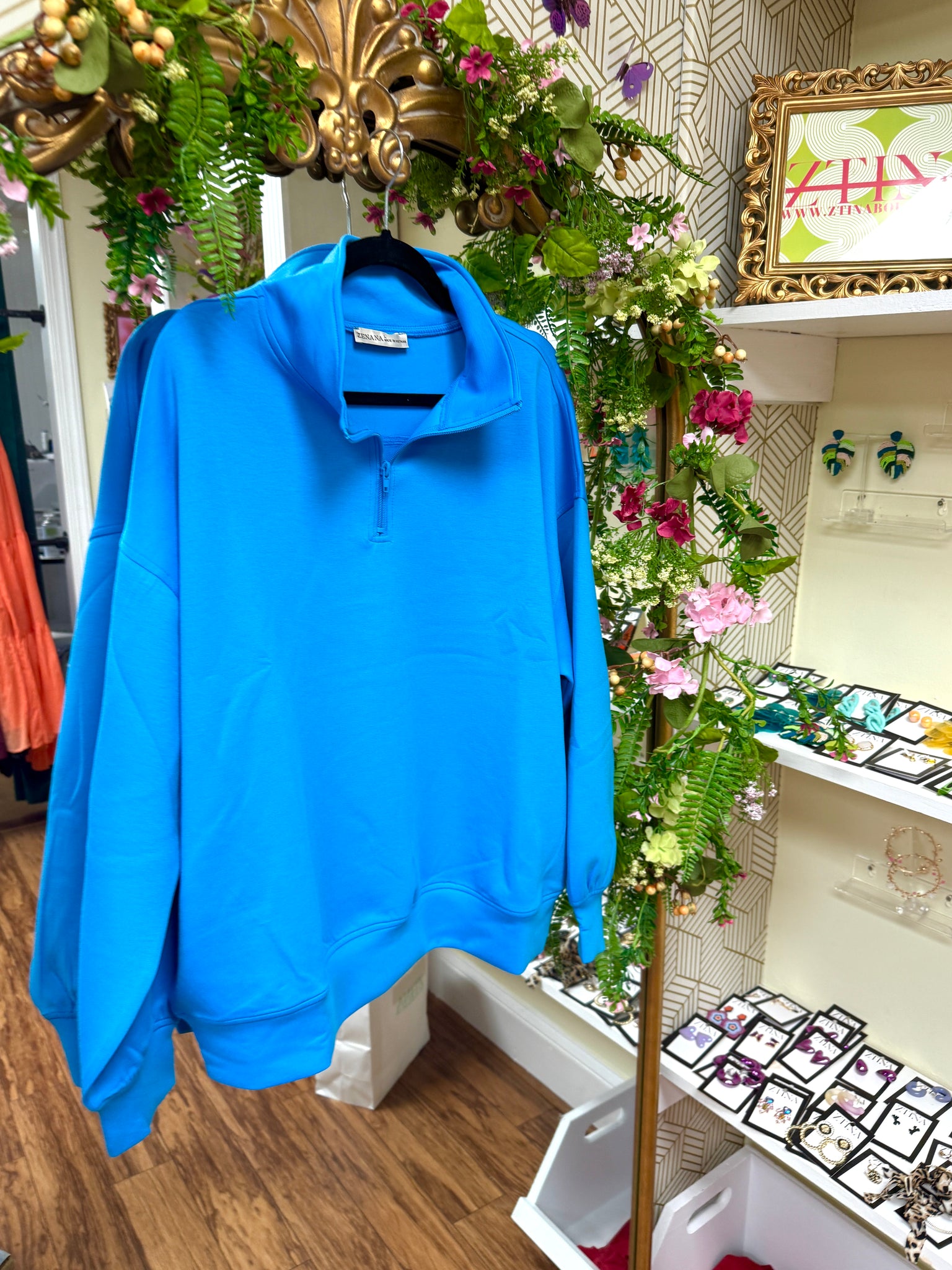 Cutie Quarter Zip, Candy Blue