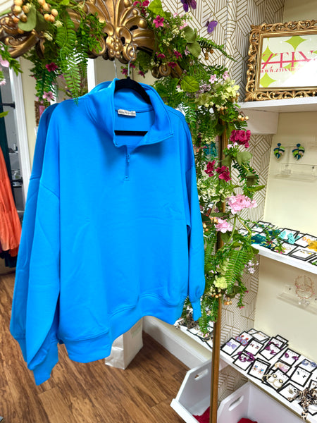 Cutie Quarter Zip, Candy Blue