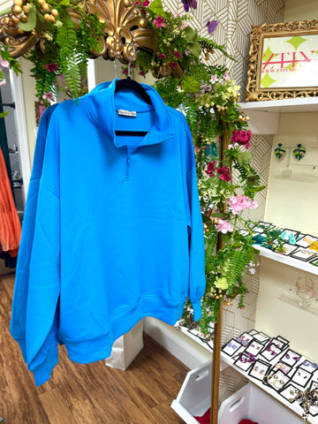 Cutie Quarter Zip, Candy Blue
