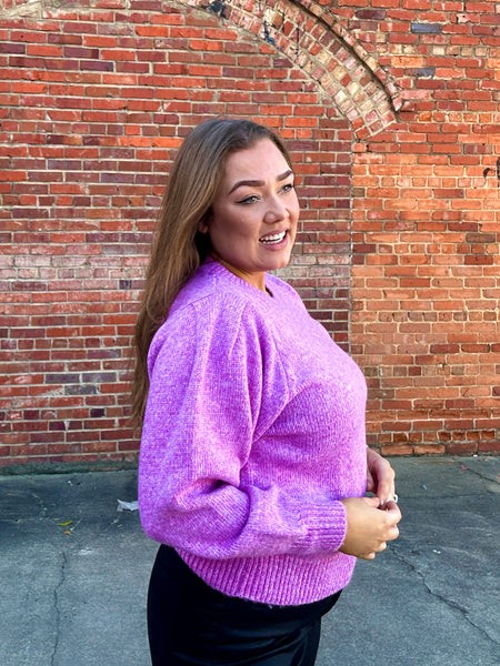 Bubble Sleeved Sweater, Lavender