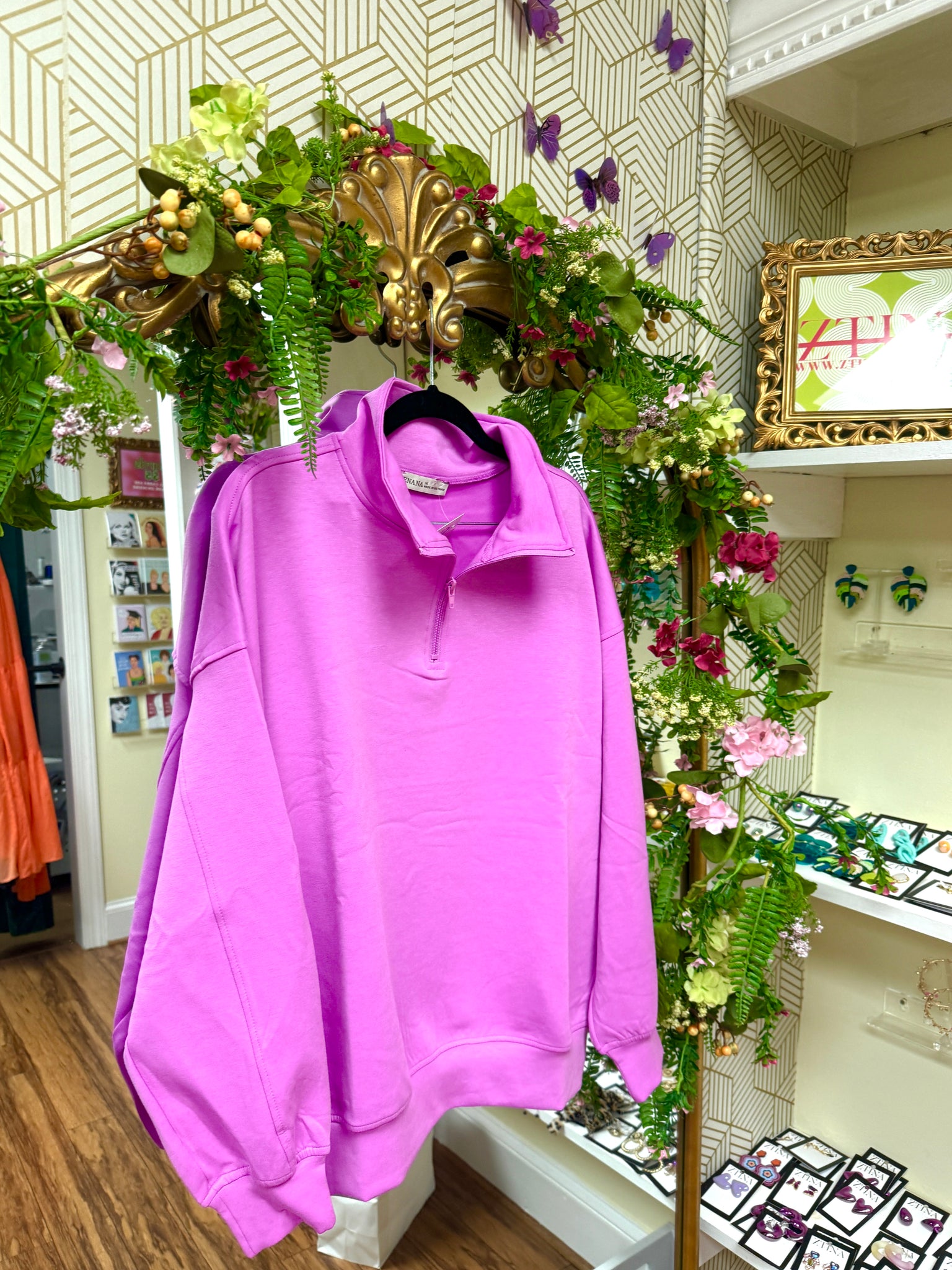 Cutie Quarter Zip, Fuchsia