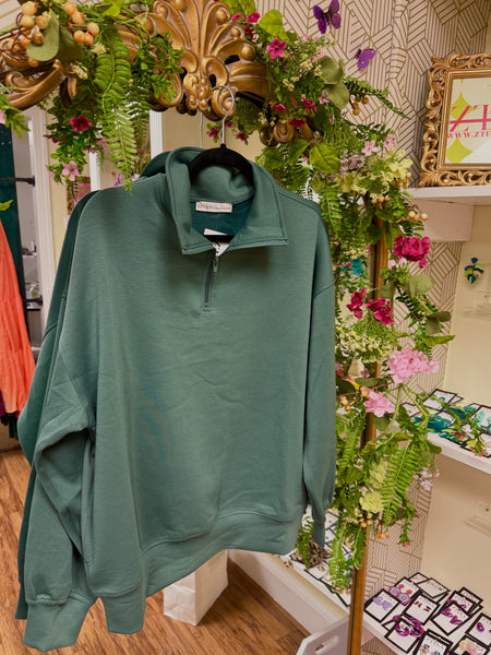 Cutie Quarter Zip, Ash Green