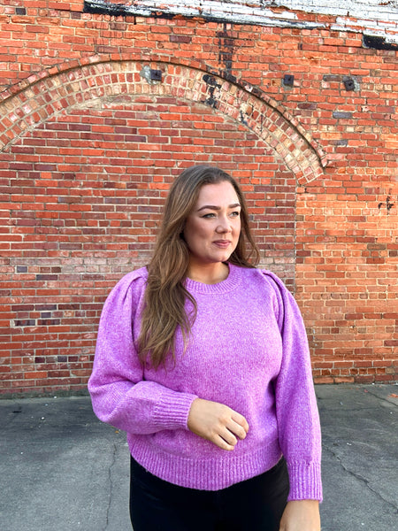 Bubble Sleeved Sweater, Lavender