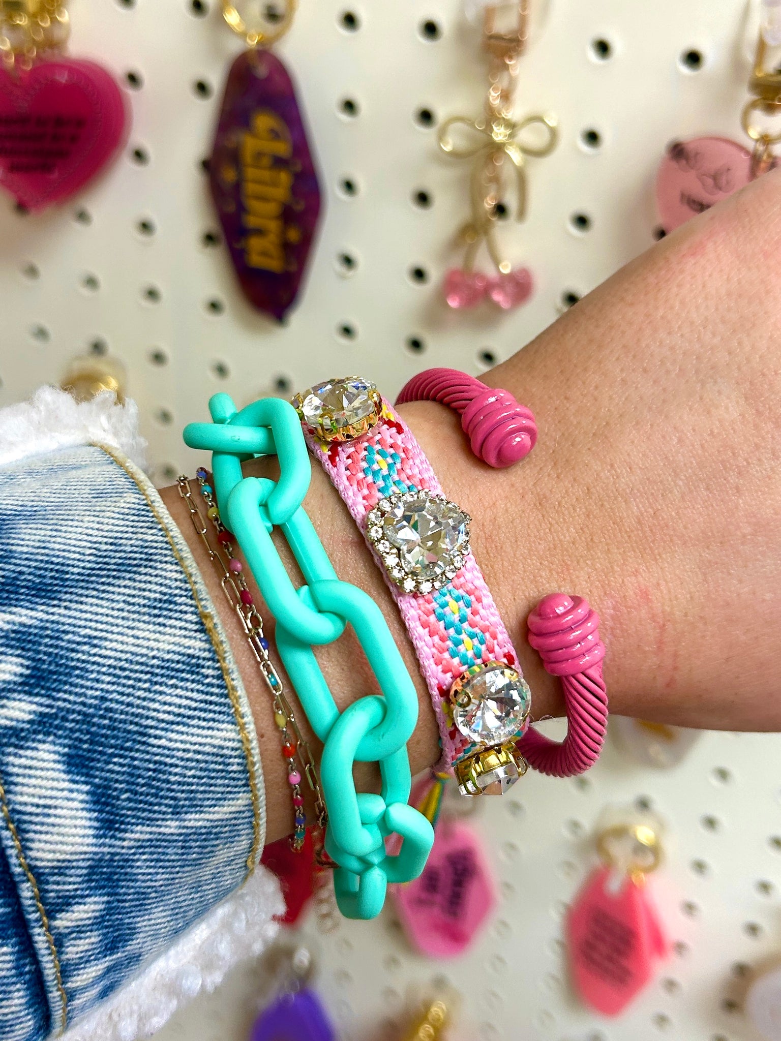 Lovey Heart Bracelet, Light Pink