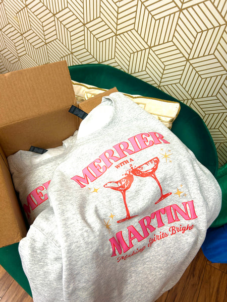 Merrier with a Martini, Crewneck