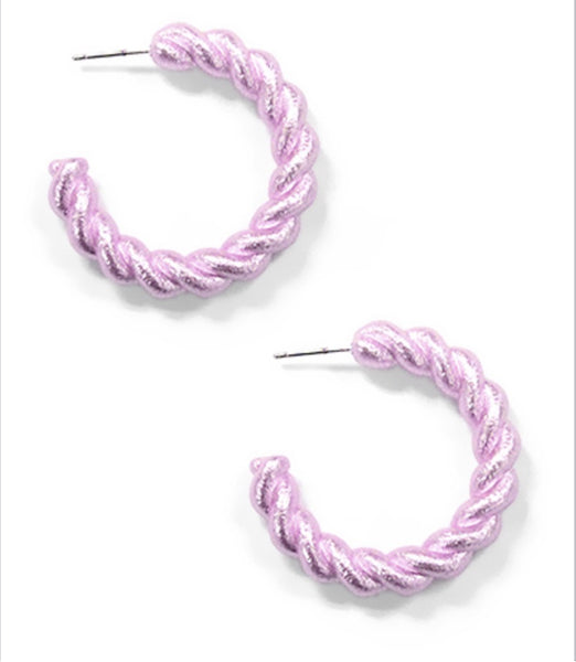 Twist & Tie Hoops Lavender