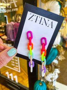 Rainbow Earrings, Neon