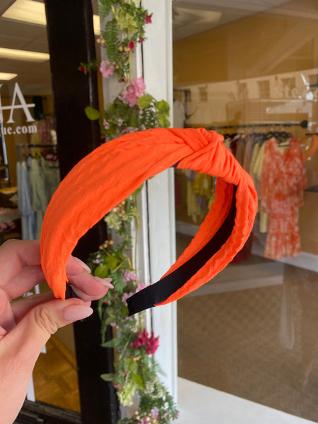 Bold Type Headband, Neon Orange
