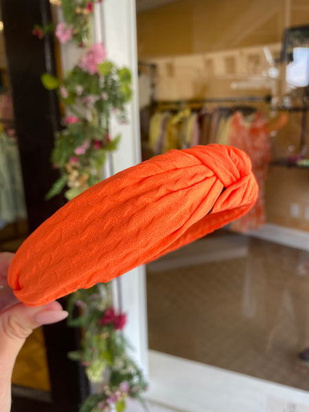 Bold Type Headband, Neon Orange